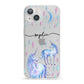 Personalised Unicorns iPhone 13 Clear Bumper Case