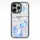 Personalised Unicorns iPhone 13 Pro Black Impact Case on Silver phone