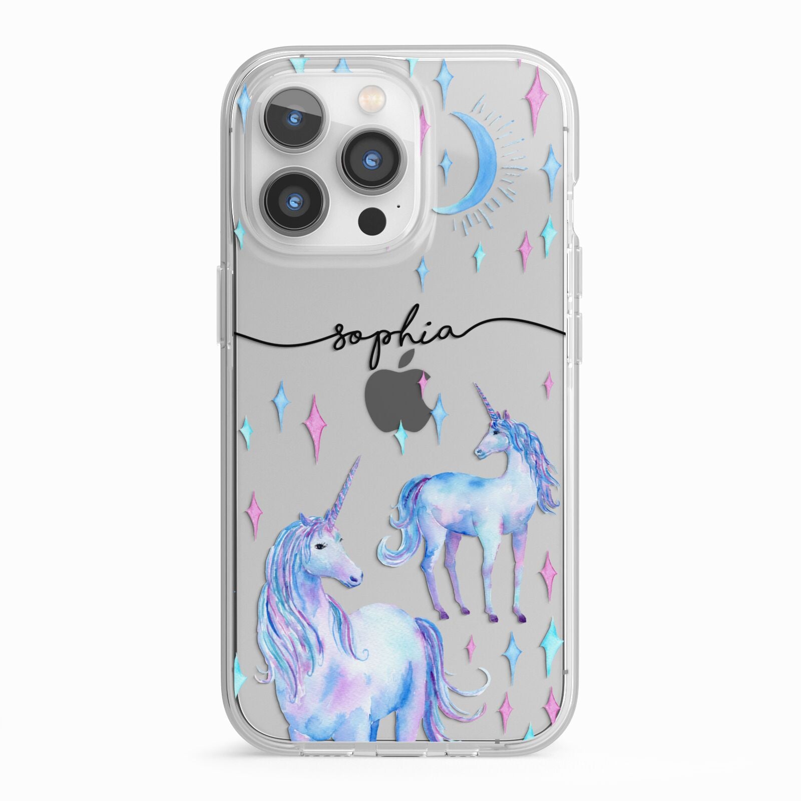Personalised Unicorns iPhone 13 Pro TPU Impact Case with White Edges