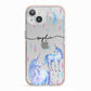 Personalised Unicorns iPhone 13 TPU Impact Case with Pink Edges