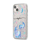 Personalised Unicorns iPhone 14 Plus Glitter Tough Case Starlight Angled Image