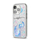 Personalised Unicorns iPhone 14 Pro Glitter Tough Case Silver Angled Image