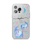 Personalised Unicorns iPhone 14 Pro Max Glitter Tough Case Silver
