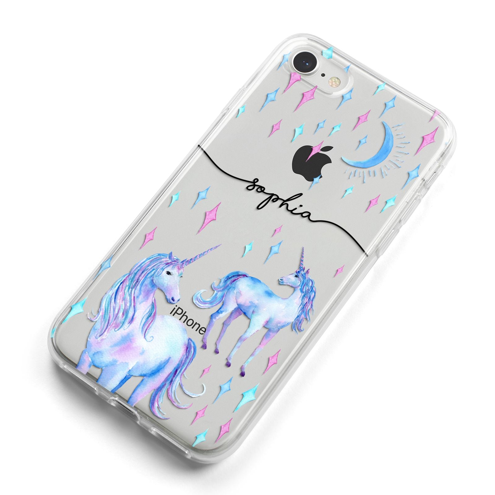 Personalised Unicorns iPhone 8 Bumper Case on Silver iPhone Alternative Image