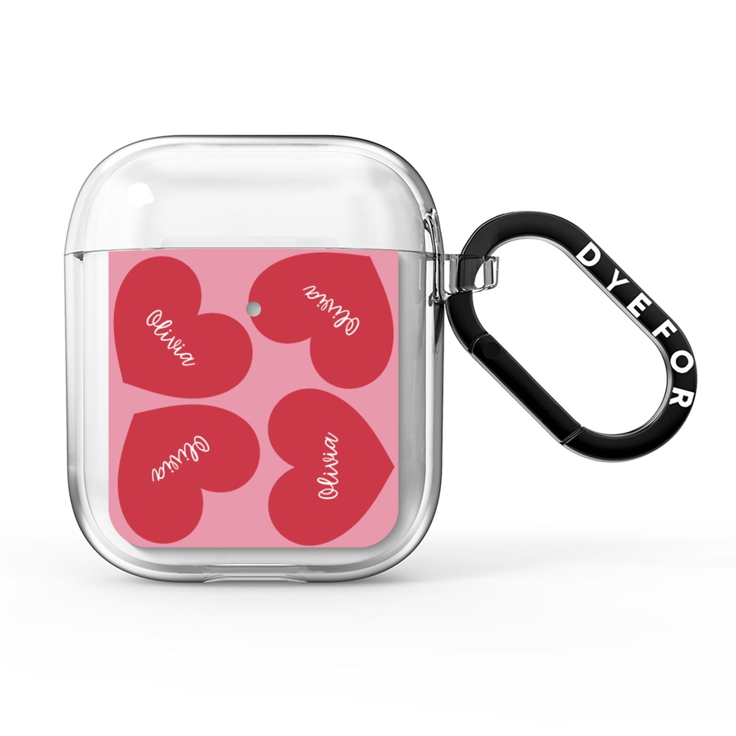 Personalised Valentine Heart AirPods Clear Case