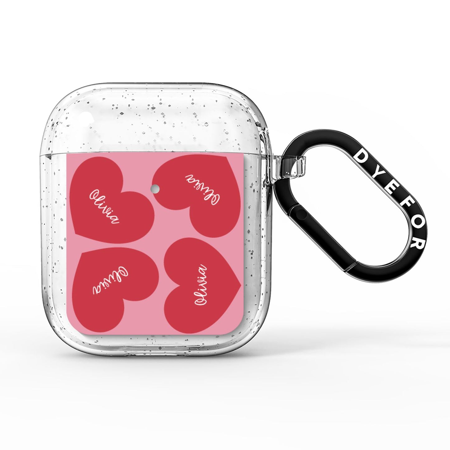 Personalised Valentine Heart AirPods Glitter Case
