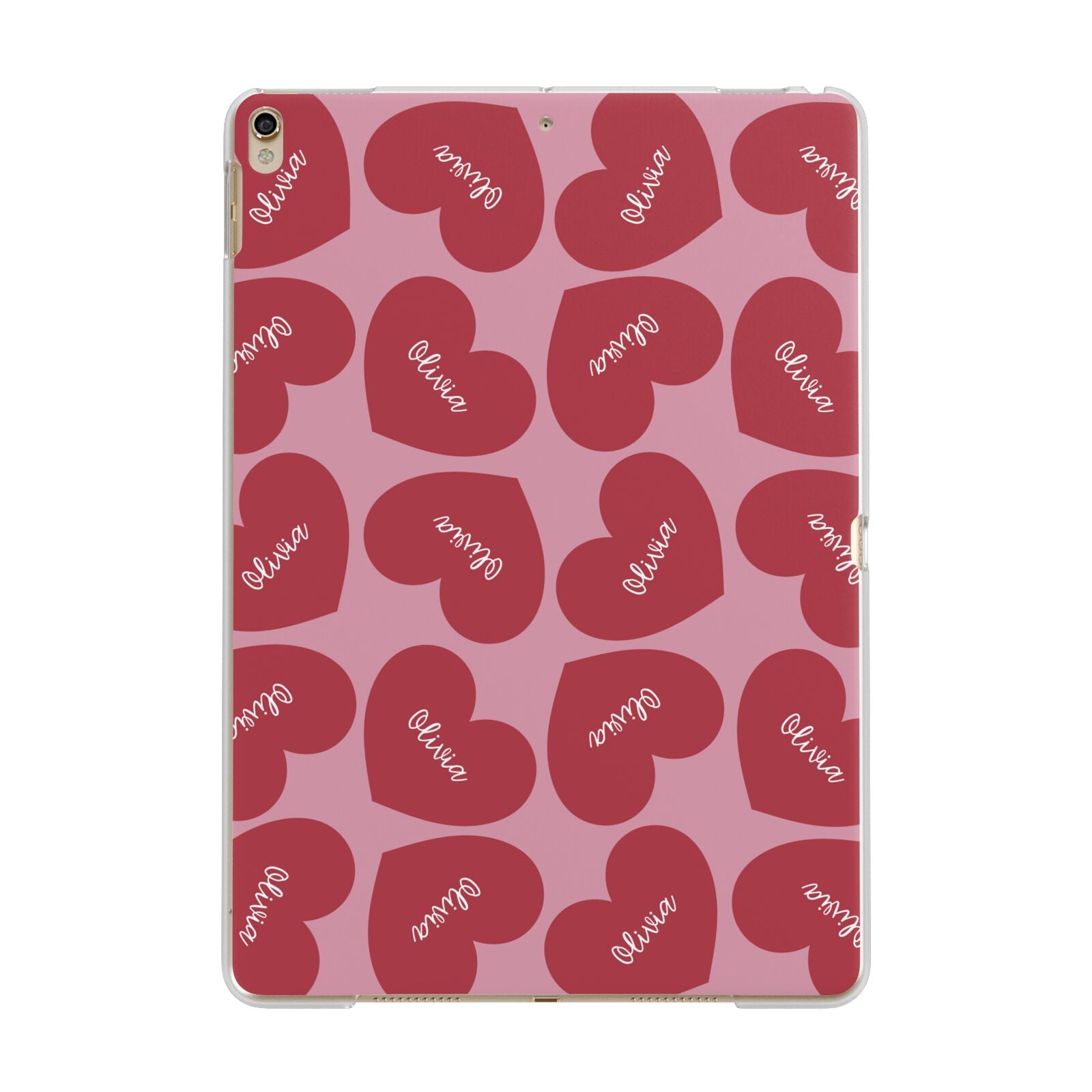 Personalised Valentine Heart Apple iPad Gold Case