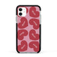 Personalised Valentine Heart Apple iPhone 11 in White with Black Impact Case