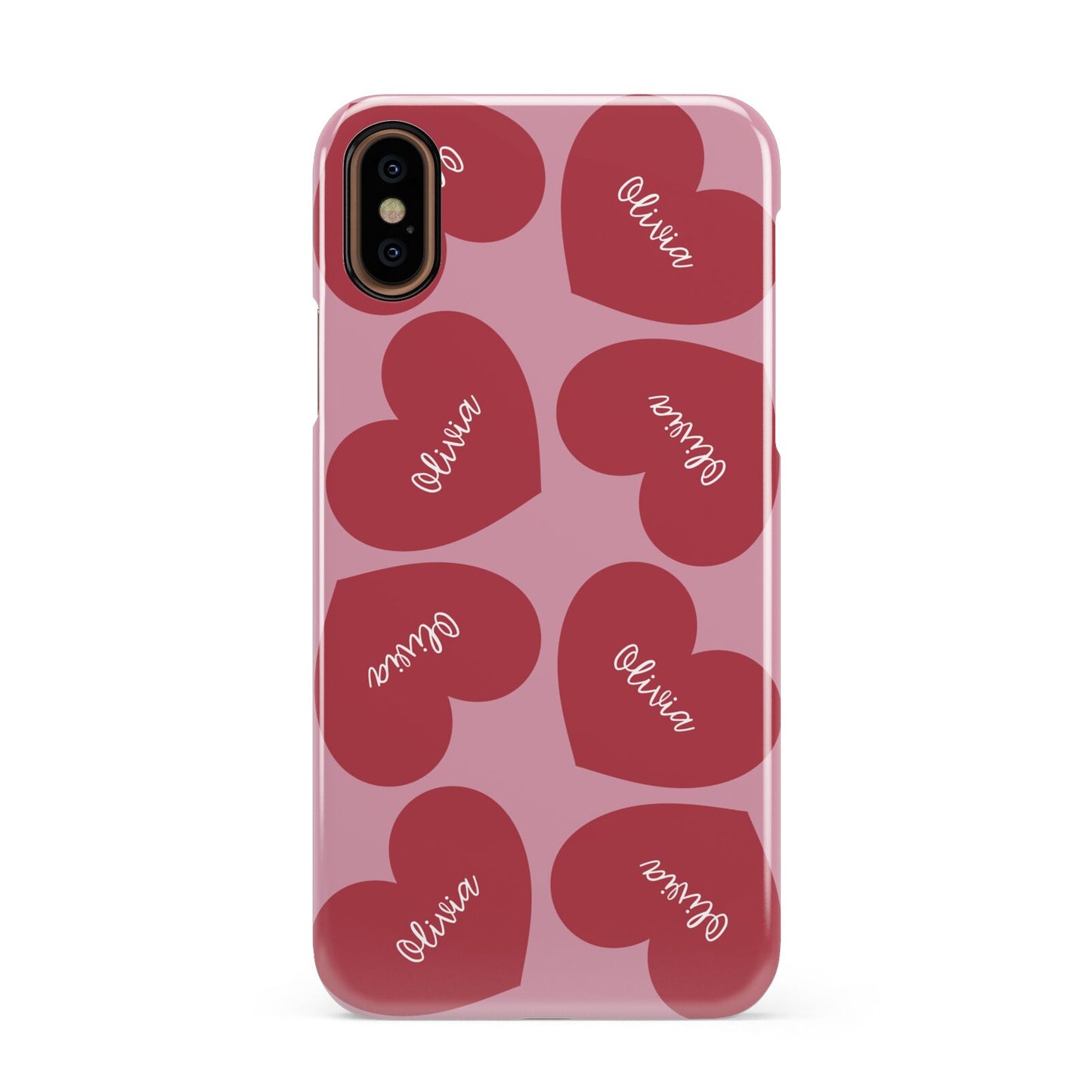Personalised Valentine Heart Apple iPhone XS 3D Snap Case