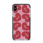 Personalised Valentine Heart Apple iPhone Xs Max Impact Case Black Edge on Silver Phone