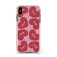 Personalised Valentine Heart Apple iPhone Xs Max Impact Case Pink Edge on Black Phone