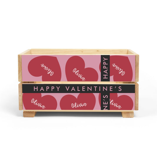 Personalised Valentine Heart Christmas Eve Crate Box