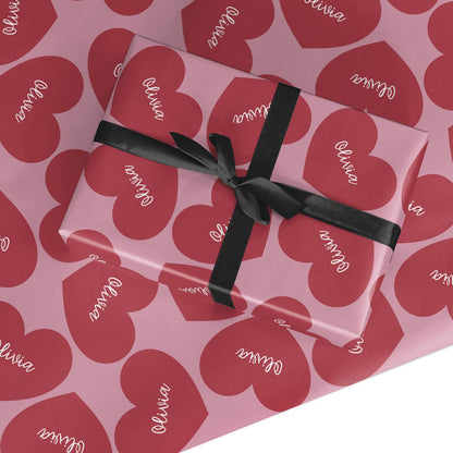 Personalised Valentine Heart Custom Wrapping Paper