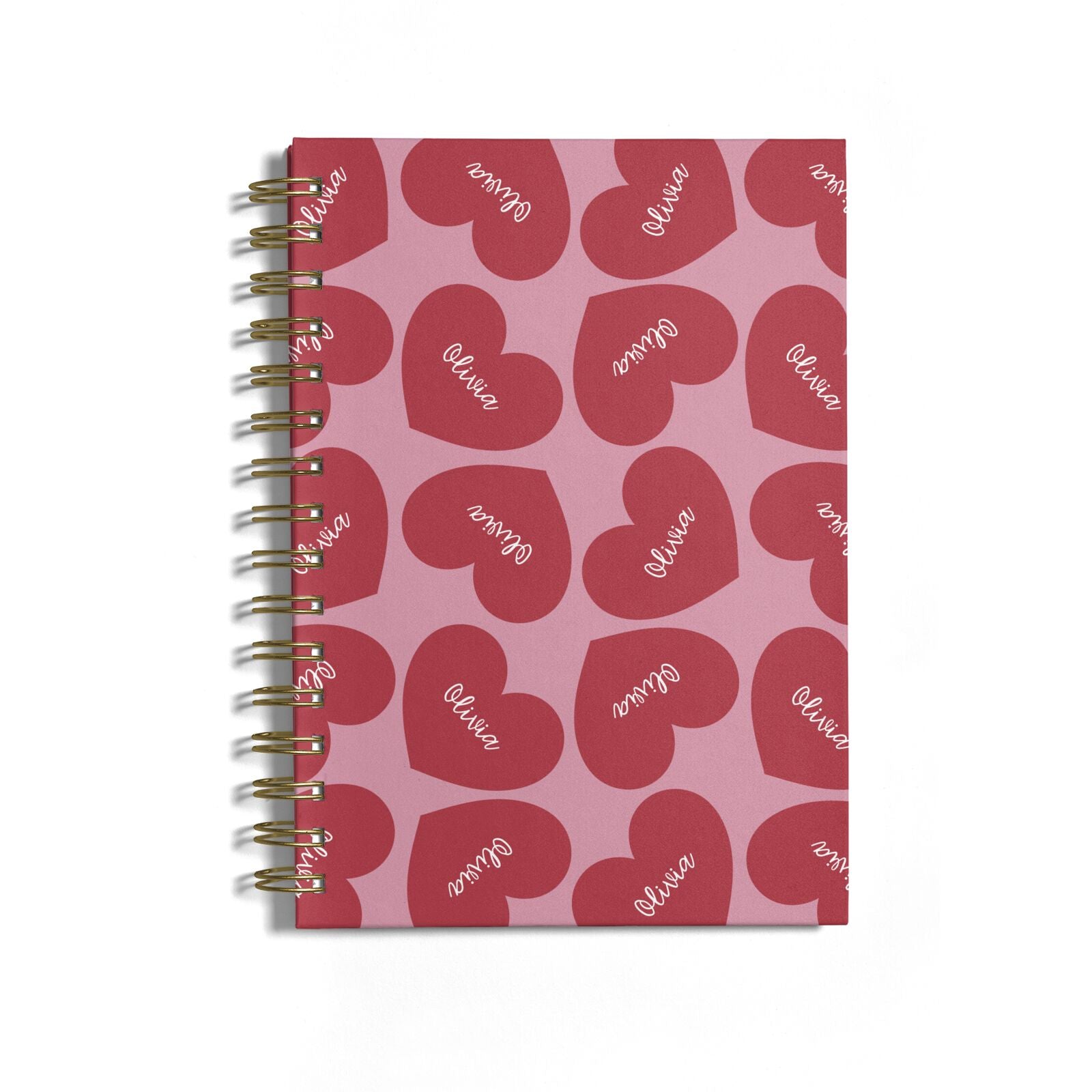 Personalised Valentine Heart Notebook with Bronze Coil