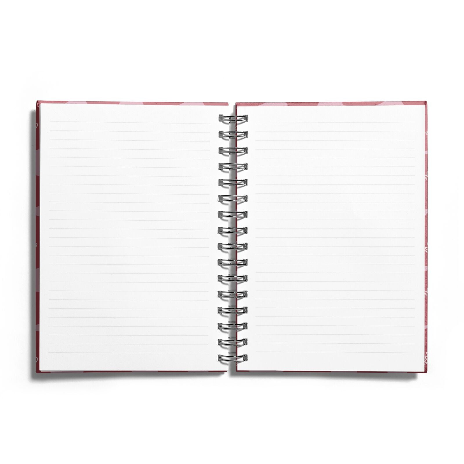Personalised Valentine Heart Notebook with Silver Coil and Lined Paper