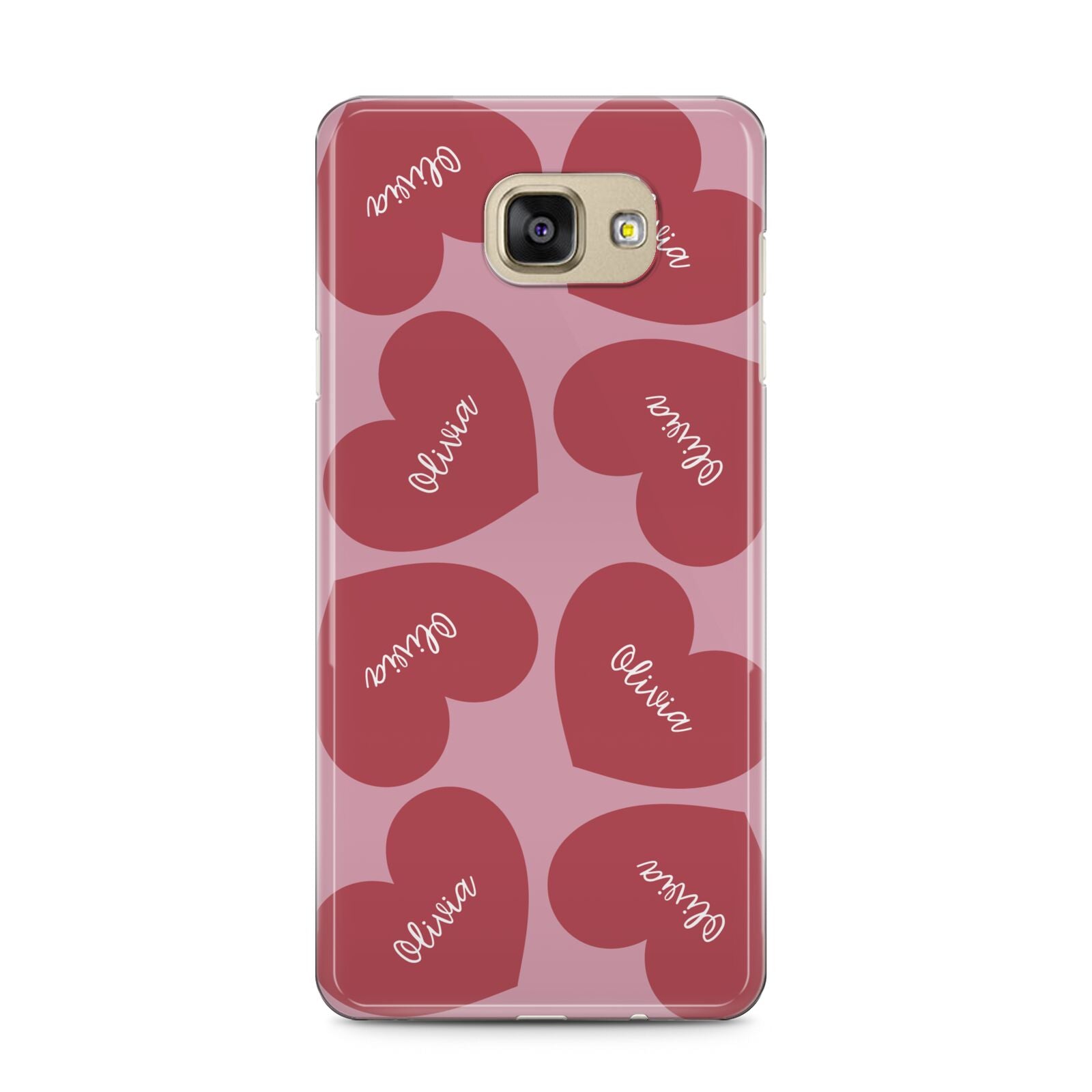 Personalised Valentine Heart Samsung Galaxy A5 2016 Case on gold phone