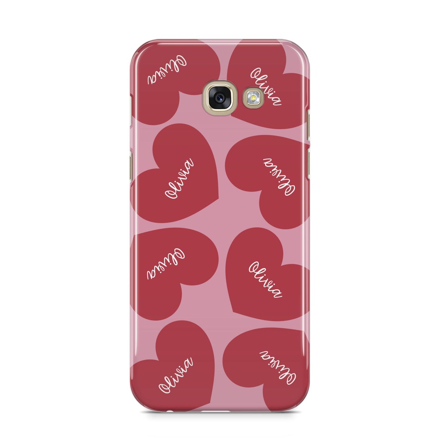 Personalised Valentine Heart Samsung Galaxy A5 2017 Case on gold phone