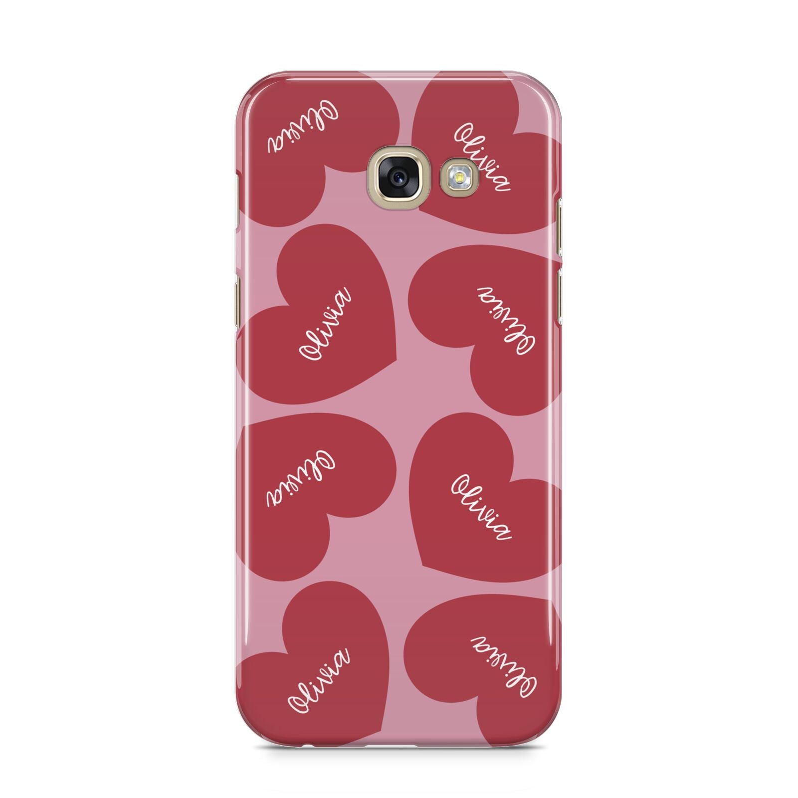 Personalised Valentine Heart Samsung Galaxy A5 2017 Case on gold phone