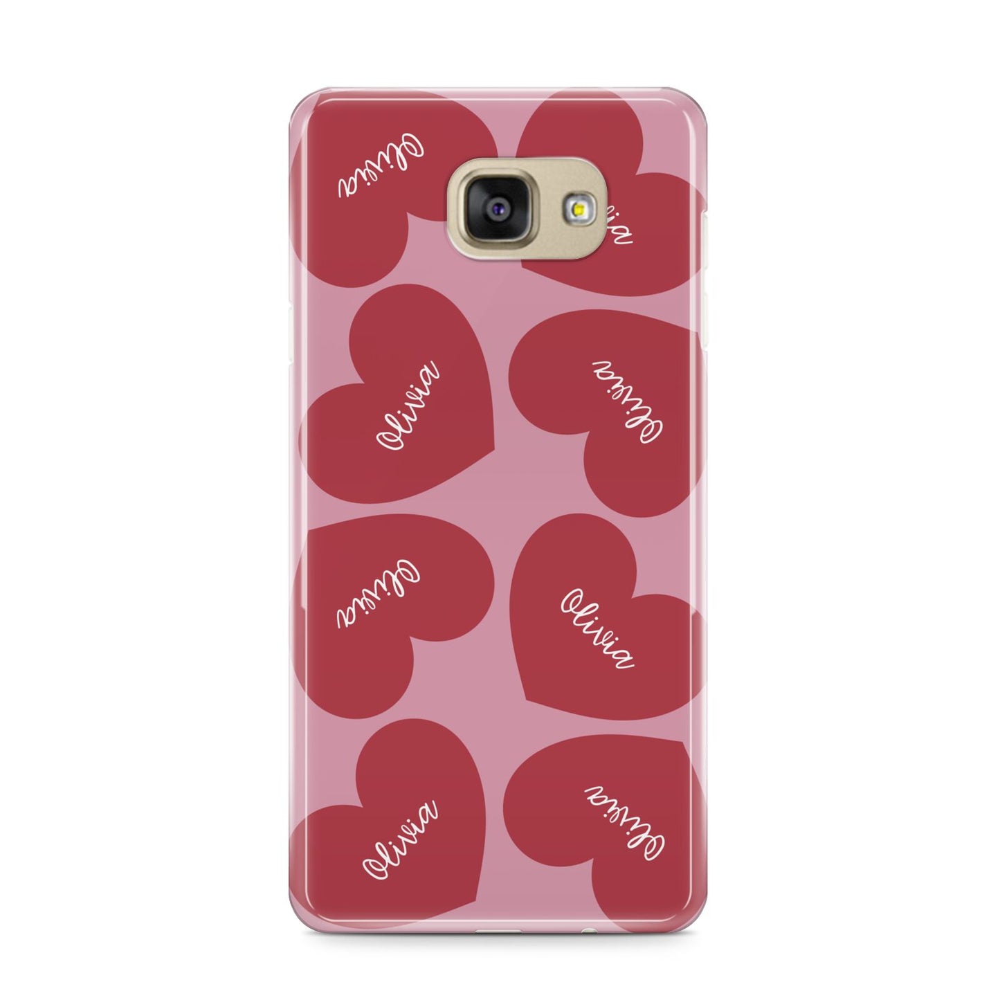 Personalised Valentine Heart Samsung Galaxy A9 2016 Case on gold phone