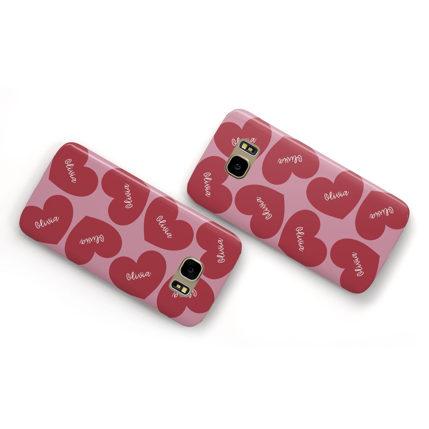 Personalised Valentine Heart Samsung Galaxy Case Flat Overview