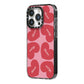Personalised Valentine Heart iPhone 14 Pro Black Impact Case Side Angle on Silver phone