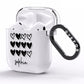 Personalised Valentine Hearts Name Black AirPods Clear Case Side Image