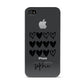 Personalised Valentine Hearts Name Black Apple iPhone 4s Case