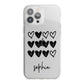 Personalised Valentine Hearts Name Black iPhone 13 Pro Max TPU Impact Case with White Edges