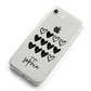 Personalised Valentine Hearts Name Black iPhone 8 Bumper Case on Silver iPhone Alternative Image