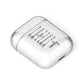 Personalised Valentine Name Clear Transparent AirPods Case Laid Flat