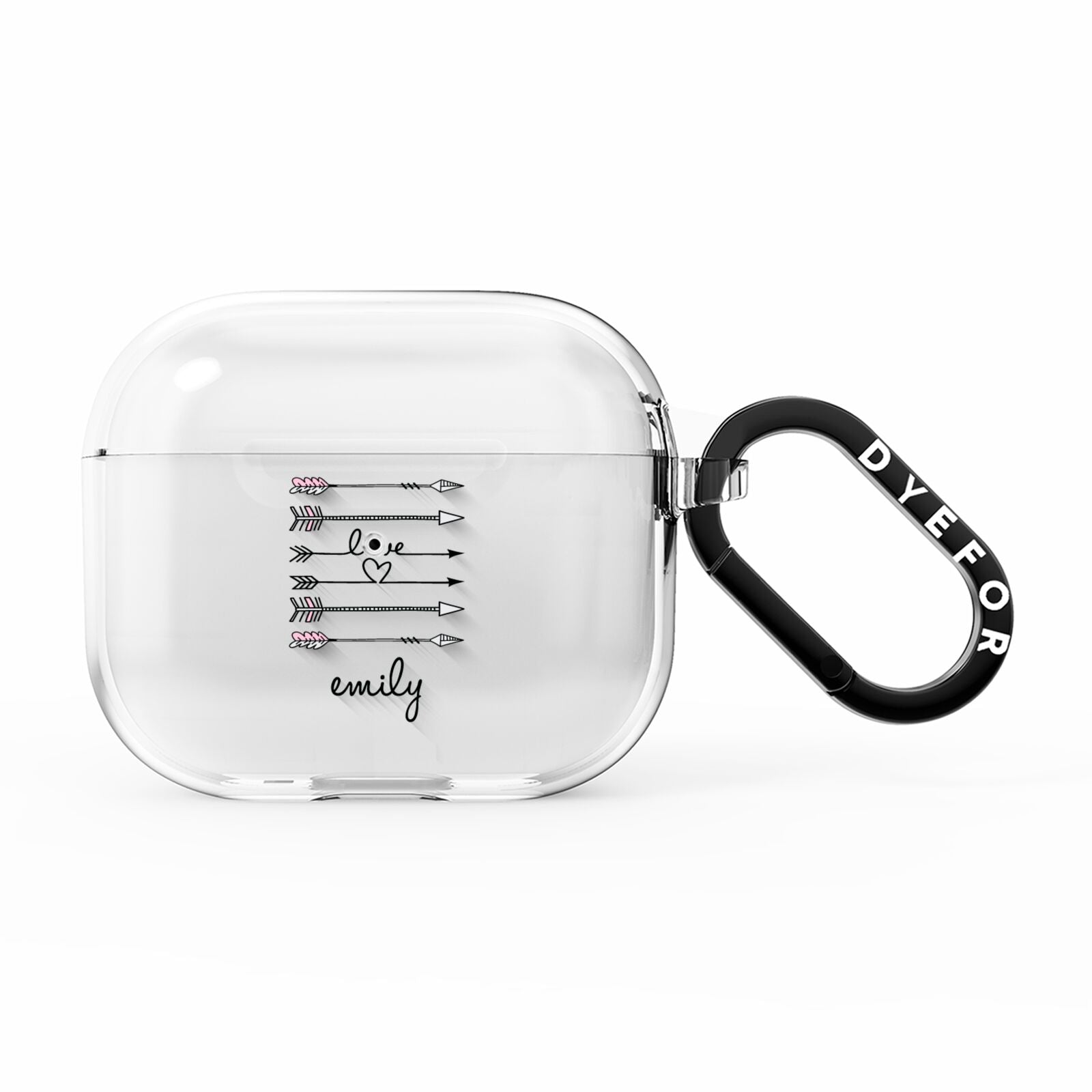 Personalised Valentine Name Clear Transparent AirPods Clear Case 3rd Gen