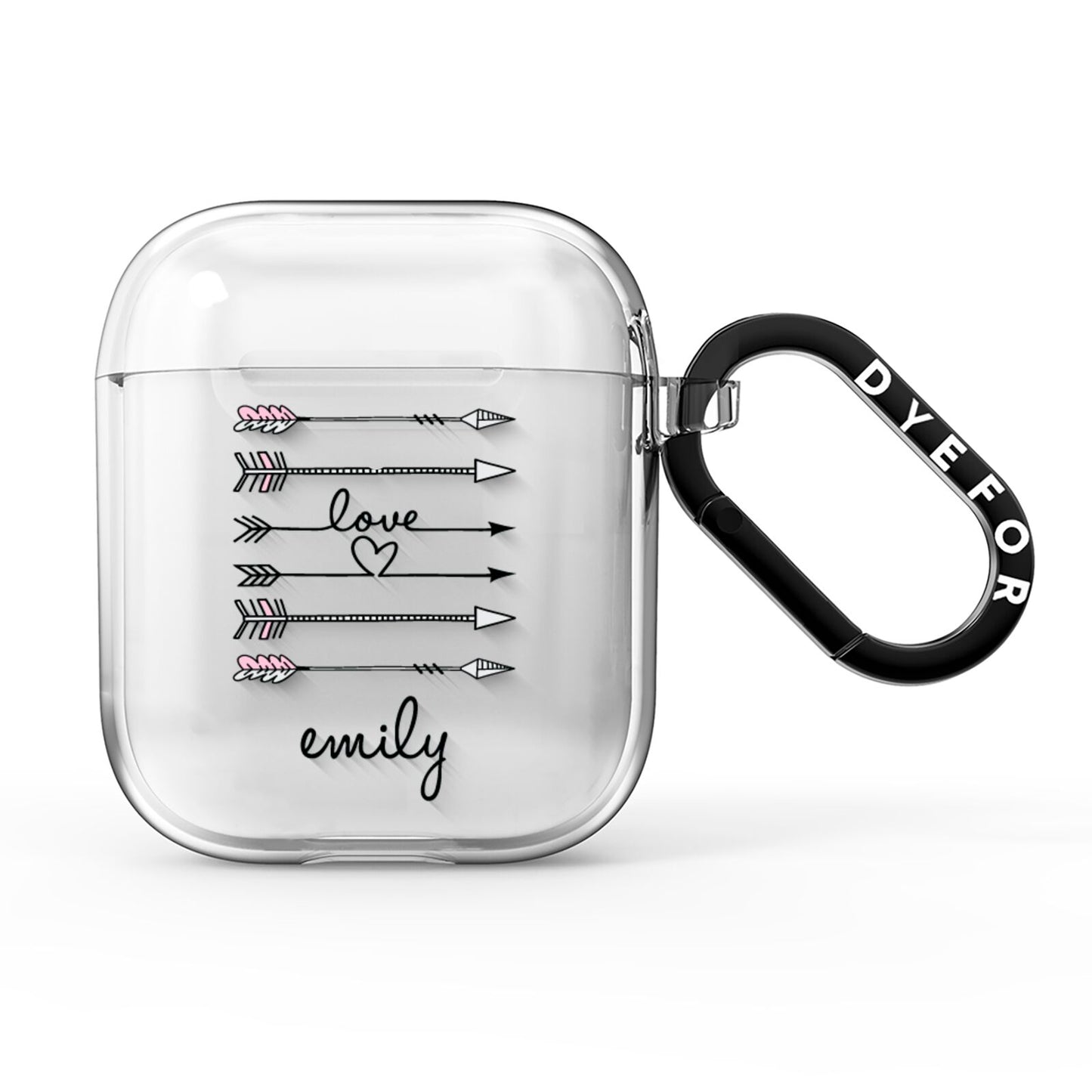 Personalised Valentine Name Clear Transparent AirPods Clear Case