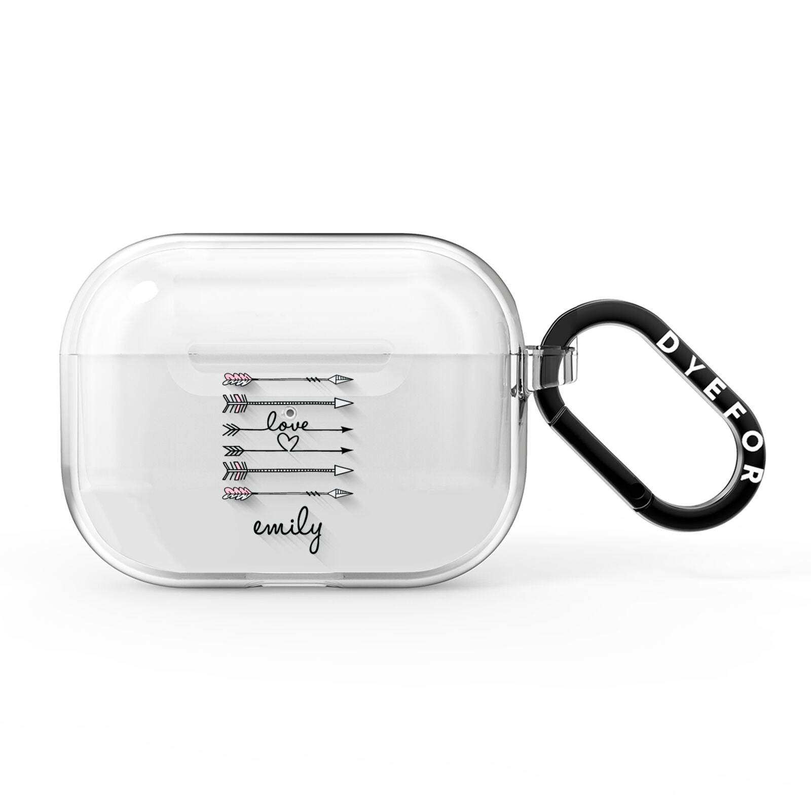 Personalised Valentine Name Clear Transparent AirPods Pro Clear Case