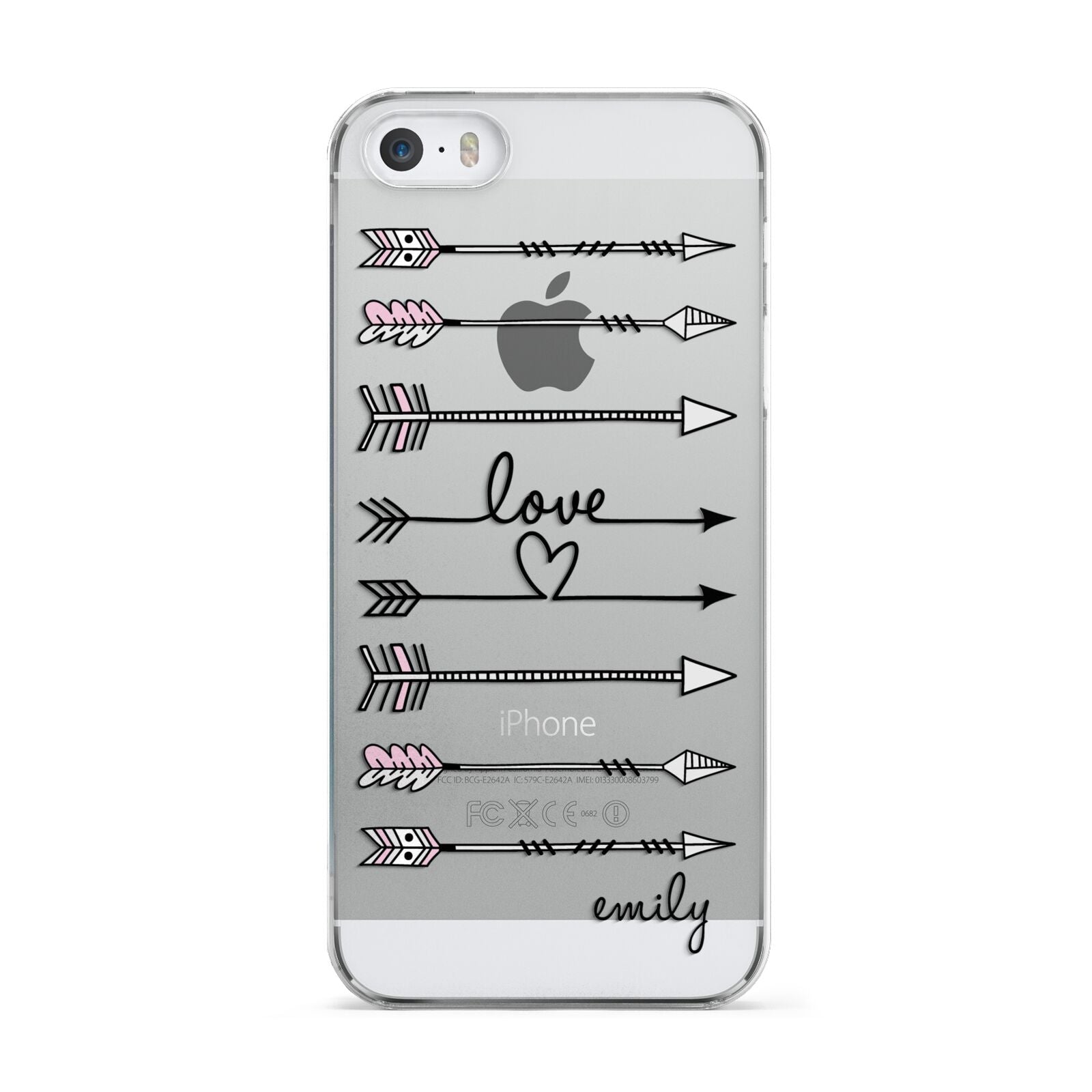 Personalised Valentine Name Clear Transparent Apple iPhone 5 Case