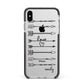 Personalised Valentine Name Clear Transparent Apple iPhone Xs Max Impact Case Black Edge on Silver Phone