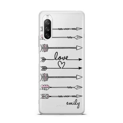 Personalised Valentine Name Clear Transparent Sony Xperia 10 III Case