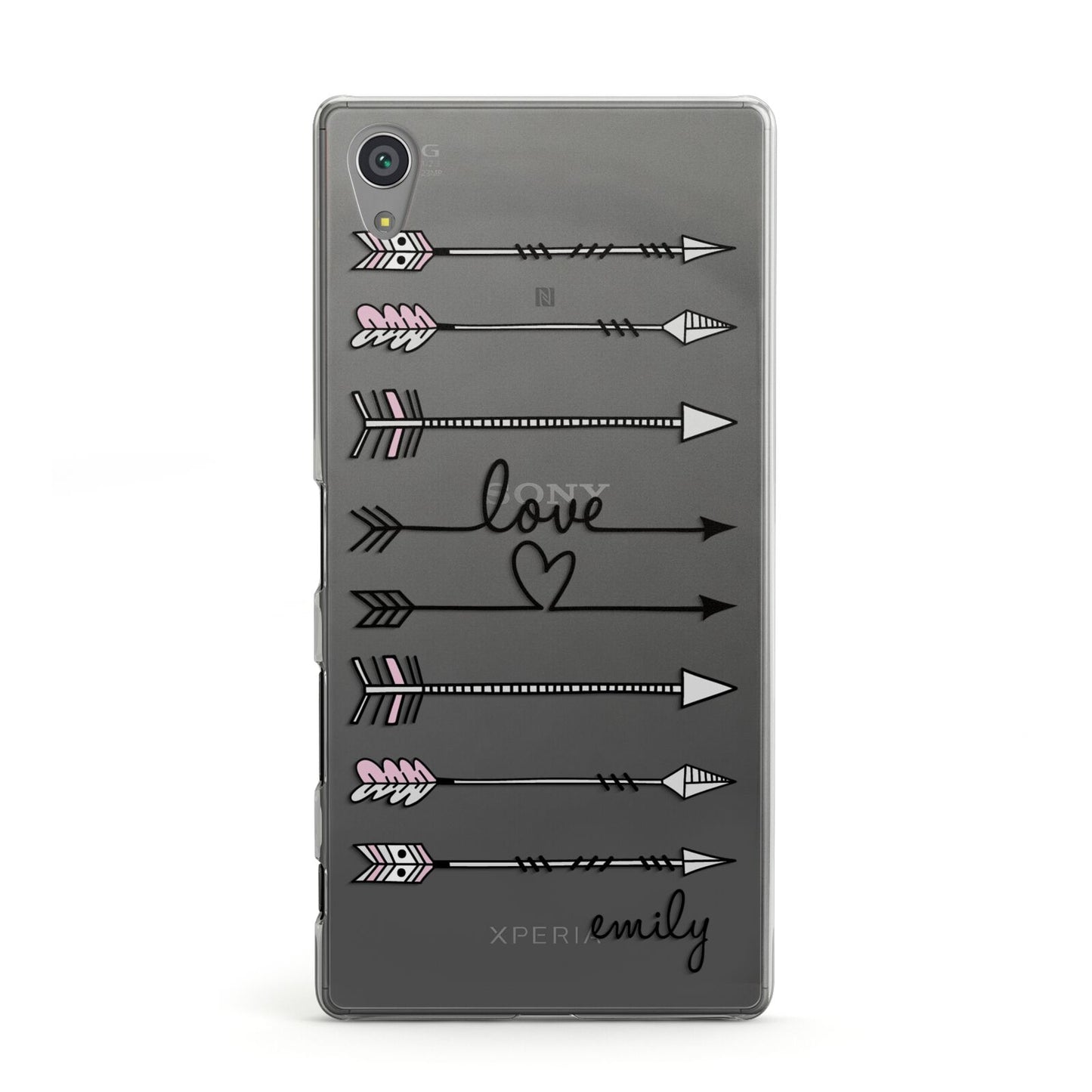 Personalised Valentine Name Clear Transparent Sony Xperia Case