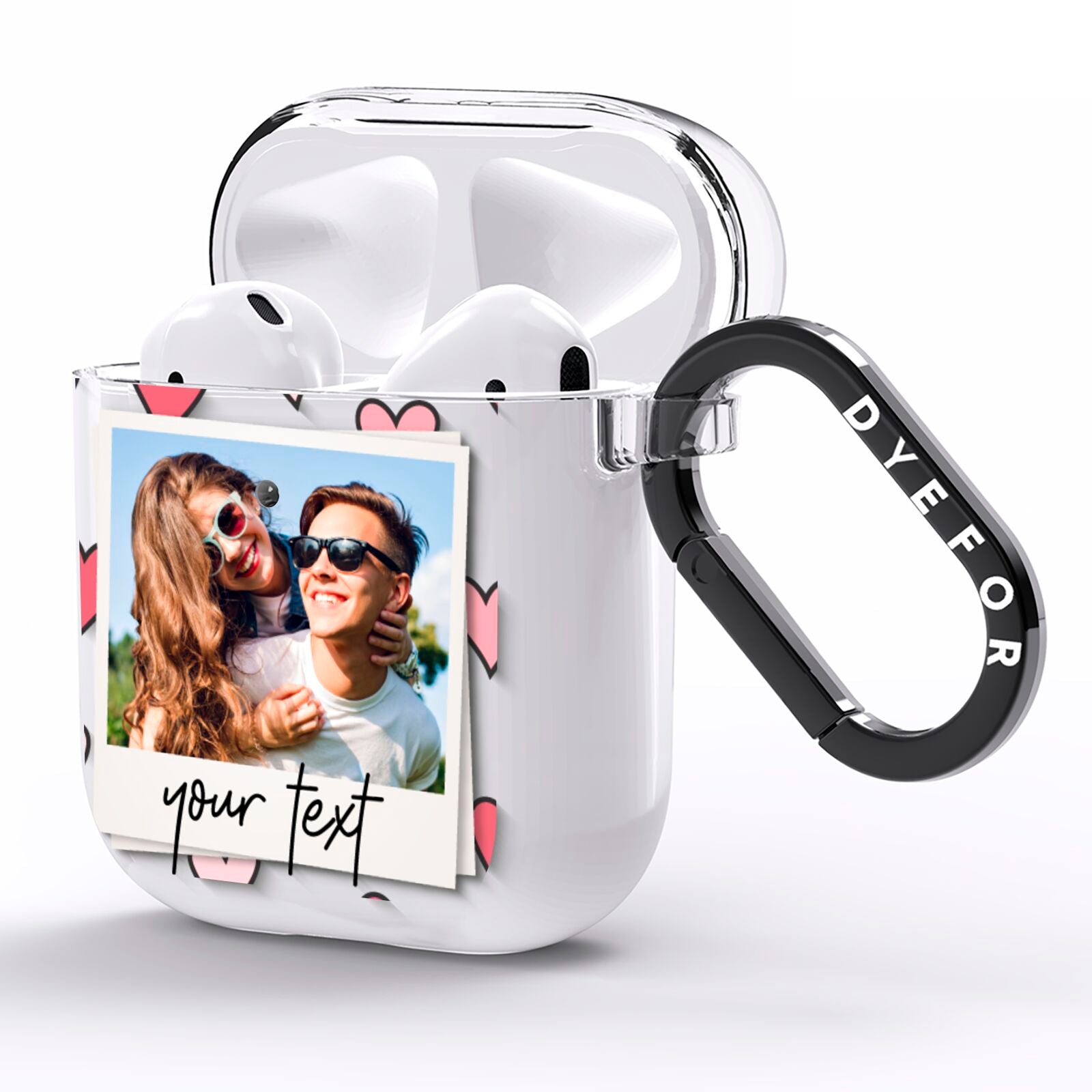 Personalised Valentine s Day Photo AirPods Clear Case Side Image