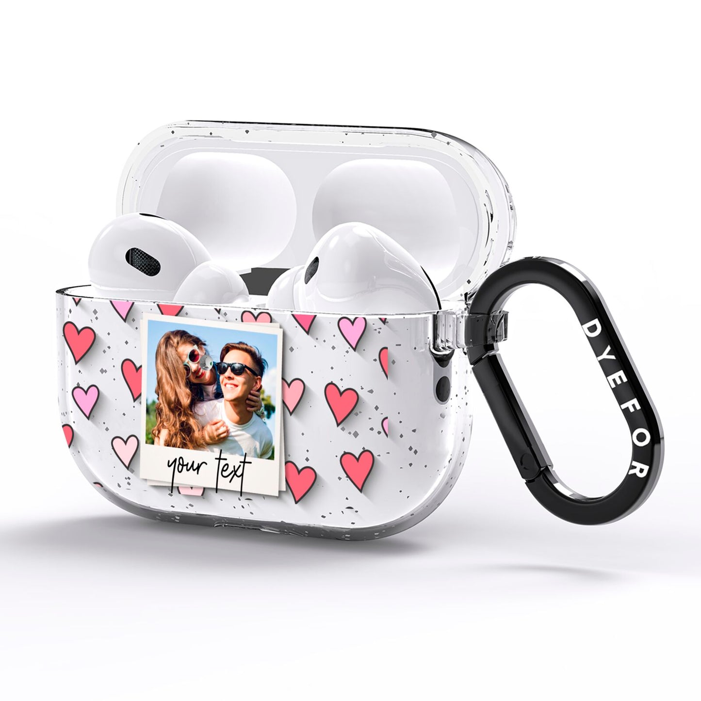 Personalised Valentine s Day Photo AirPods Pro Glitter Case Side Image