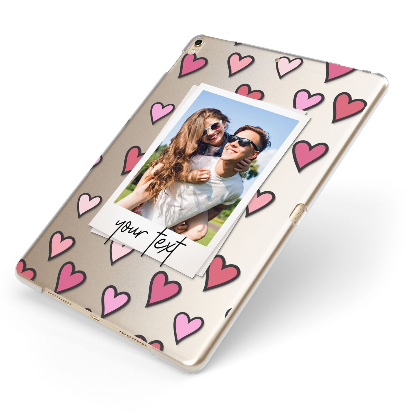 Personalised Valentine s Day Photo Apple iPad Case on Gold iPad Side View
