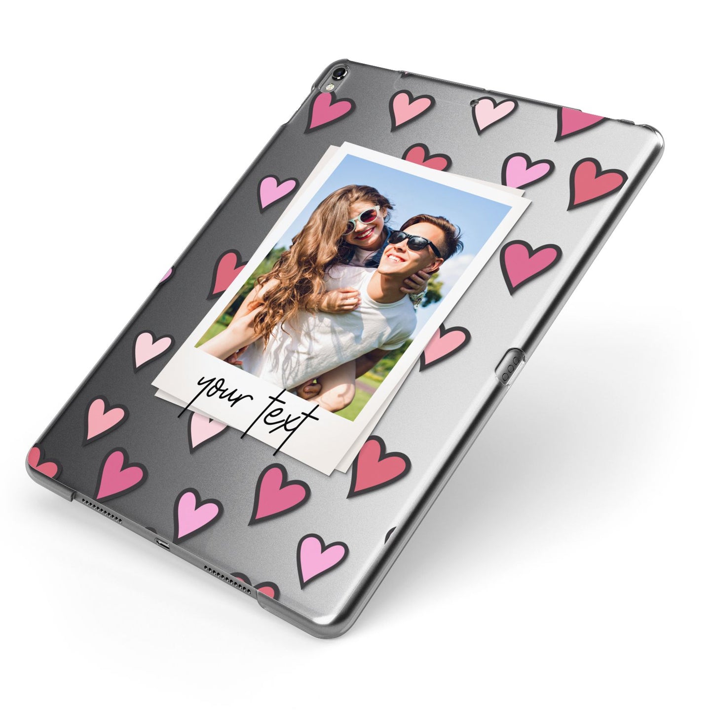 Personalised Valentine s Day Photo Apple iPad Case on Grey iPad Side View