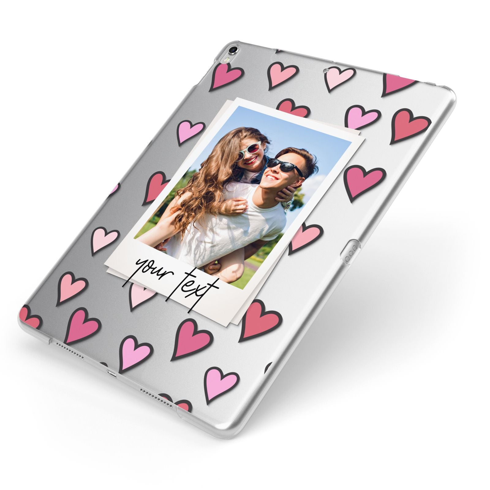 Personalised Valentine s Day Photo Apple iPad Case on Silver iPad Side View