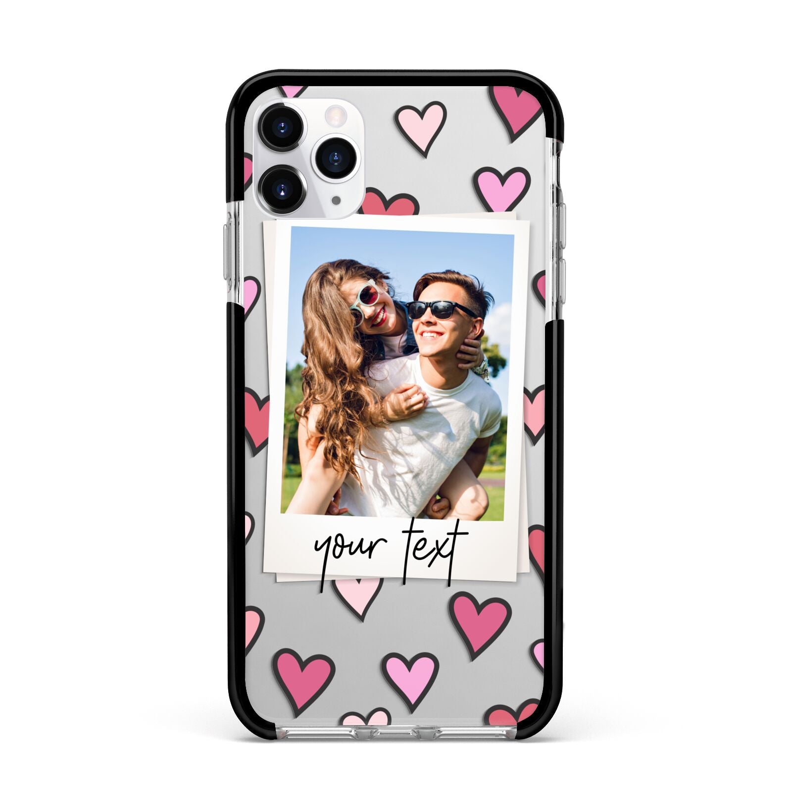 Personalised Valentine s Day Photo Apple iPhone 11 Pro Max in Silver with Black Impact Case