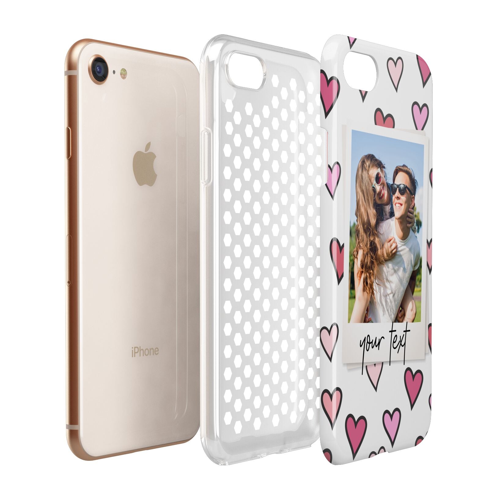Personalised Valentine s Day Photo Apple iPhone 7 8 3D Tough Case Expanded View