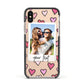Personalised Valentine s Day Photo Apple iPhone Xs Impact Case Black Edge on Gold Phone
