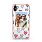 Personalised Valentine s Day Photo Apple iPhone Xs Impact Case Pink Edge on Silver Phone
