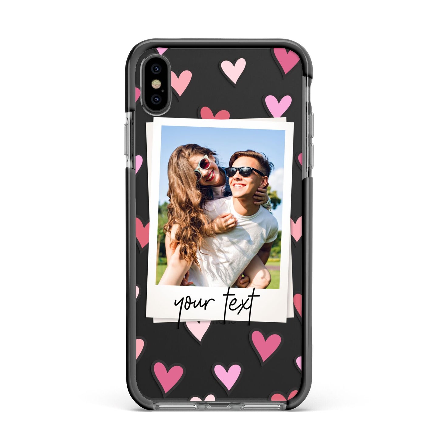 Personalised Valentine s Day Photo Apple iPhone Xs Max Impact Case Black Edge on Black Phone