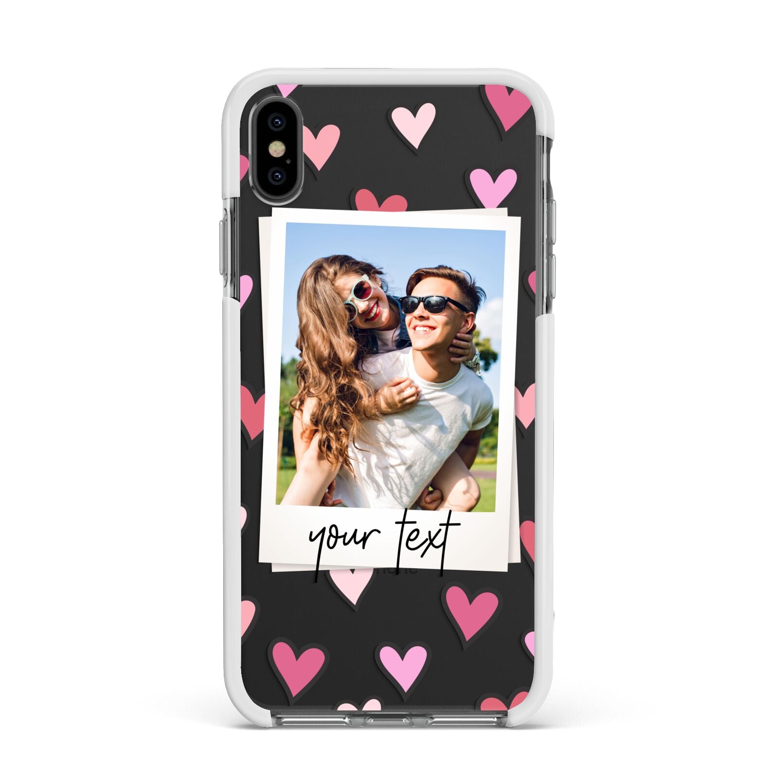 Personalised Valentine s Day Photo Apple iPhone Xs Max Impact Case White Edge on Black Phone