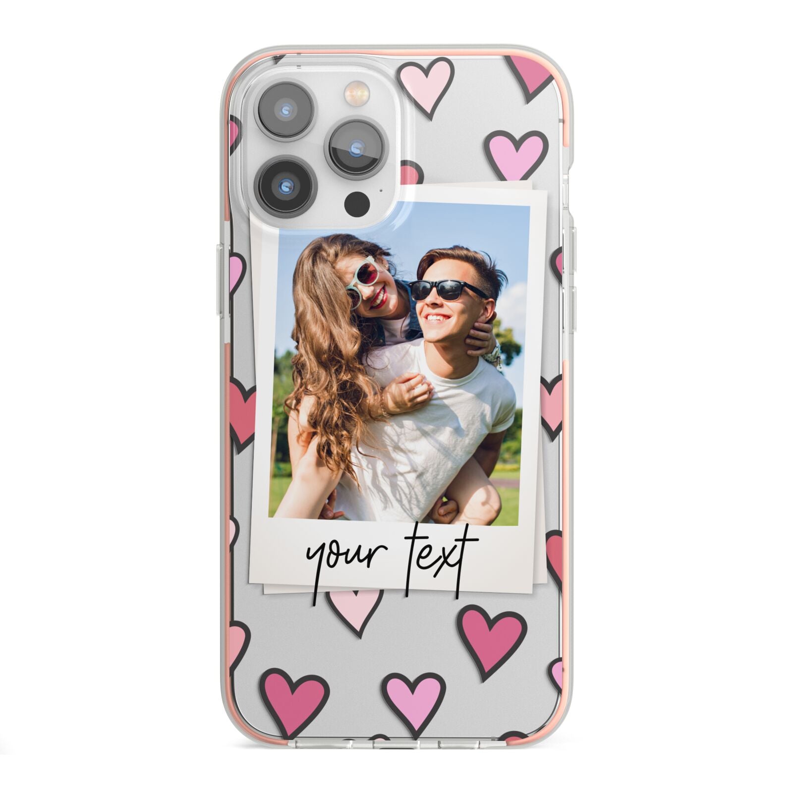 Personalised Valentine s Day Photo iPhone 13 Pro Max TPU Impact Case with Pink Edges