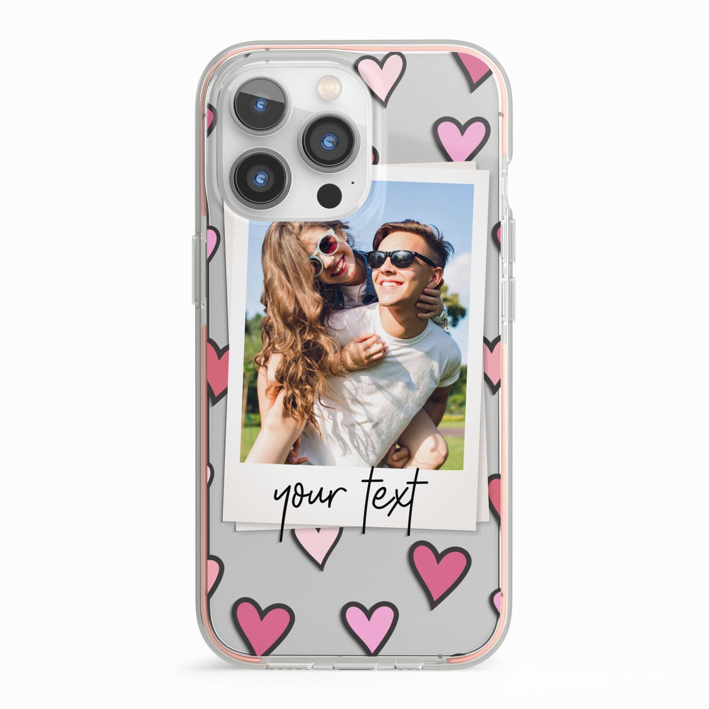 Personalised Valentine s Day Photo iPhone 13 Pro TPU Impact Case with Pink Edges